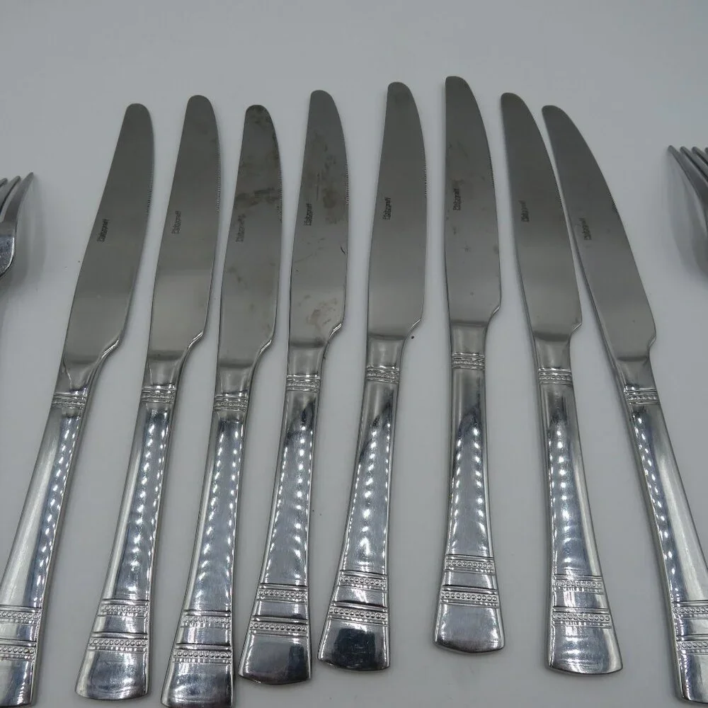 Pfaltzgraff Flatware Mix Lot 28 Pieces Sapphire Pattern Stainless Steel‎